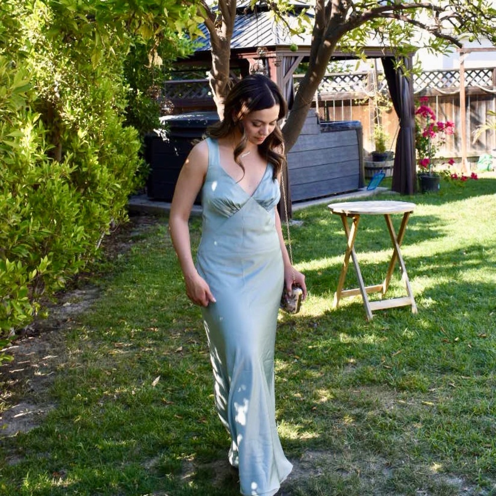 Birdy Grey Veronica Matte Satin Dress - Sage S / SAGE